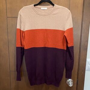 Equipment Colorblock Long Crewneck Sweater. Size XS 100% cashmere